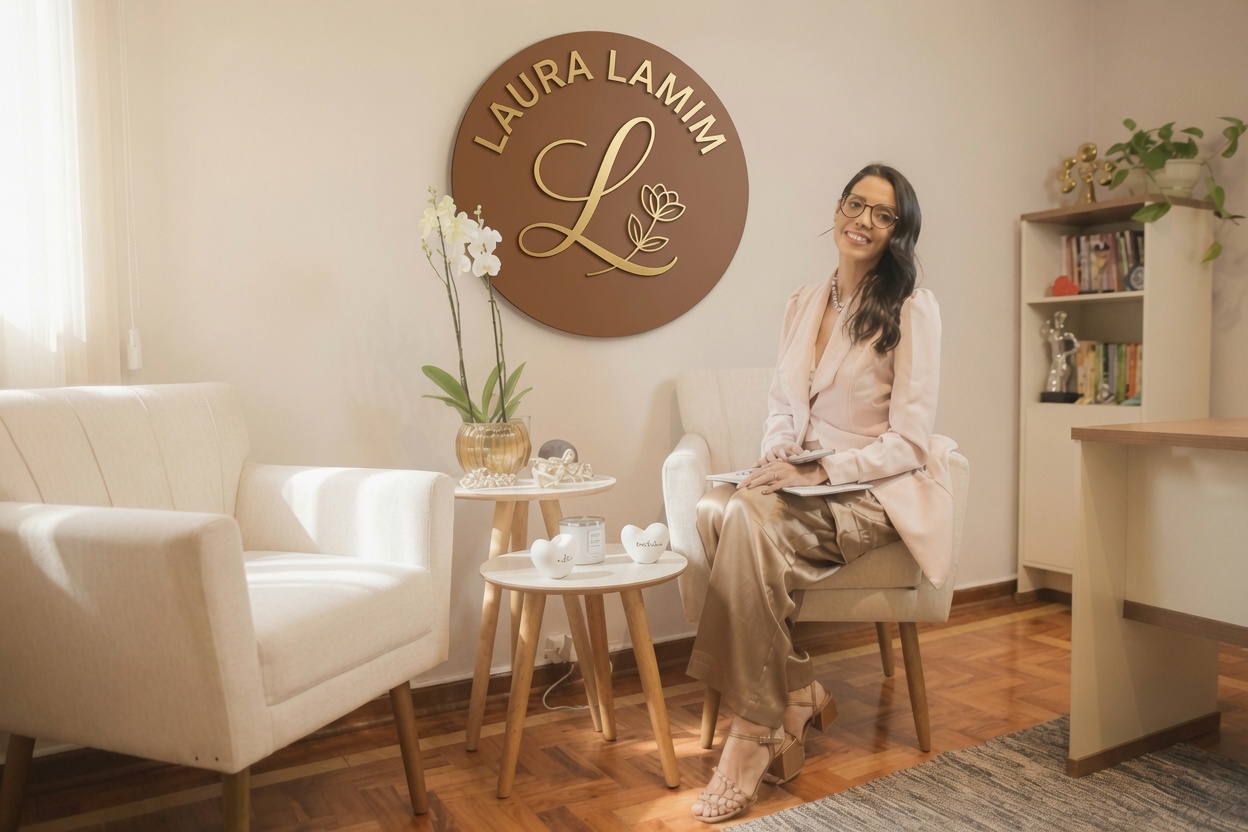 Laura Lamim no consultório em Santo André