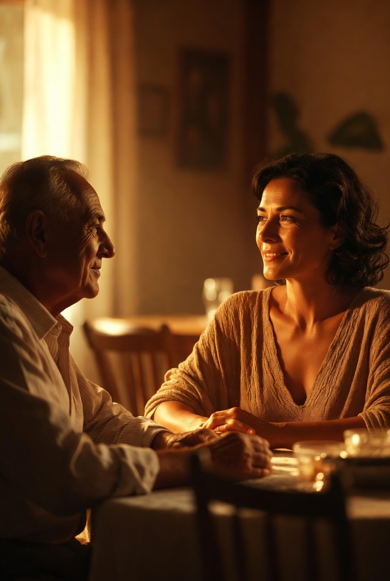 Casal em conversa acolhedora — terapia para relacionamentos
