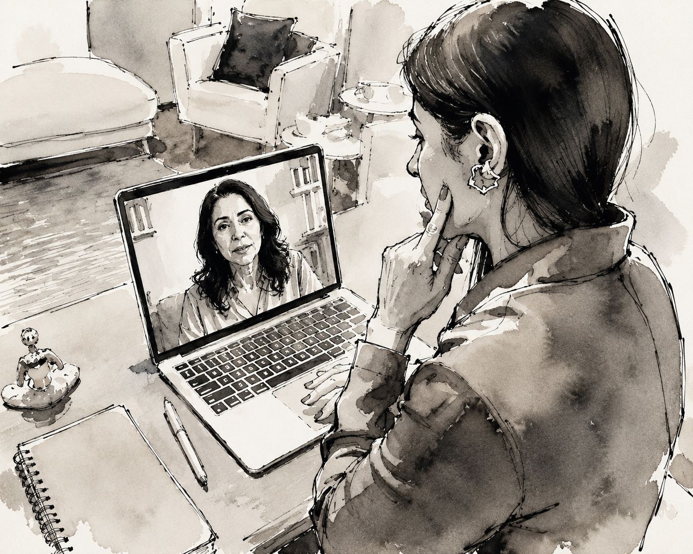Ilustração de sessão de Constelação Familiar — Laura Lamim
